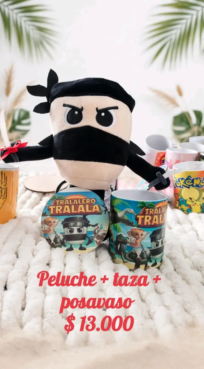 Set de Peluche, Taza y Posavaso Personalizados. - 3