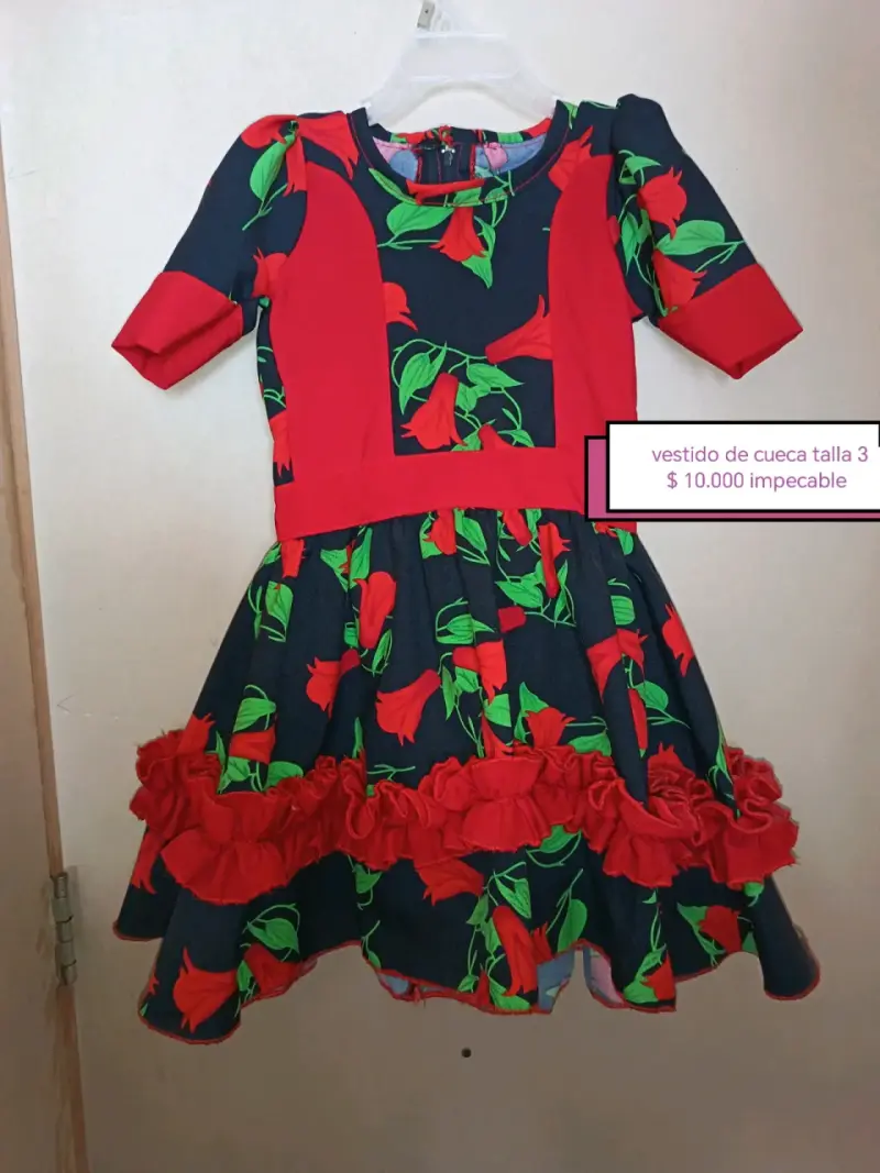 Vestido de cueca para niña talla 3 - 1