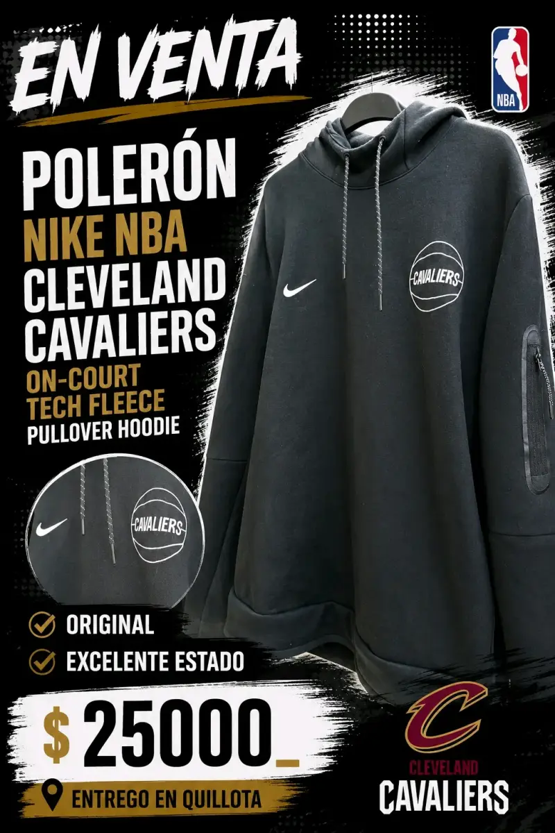 Polerón Nike NBA Cleveland Cavaliers Negro