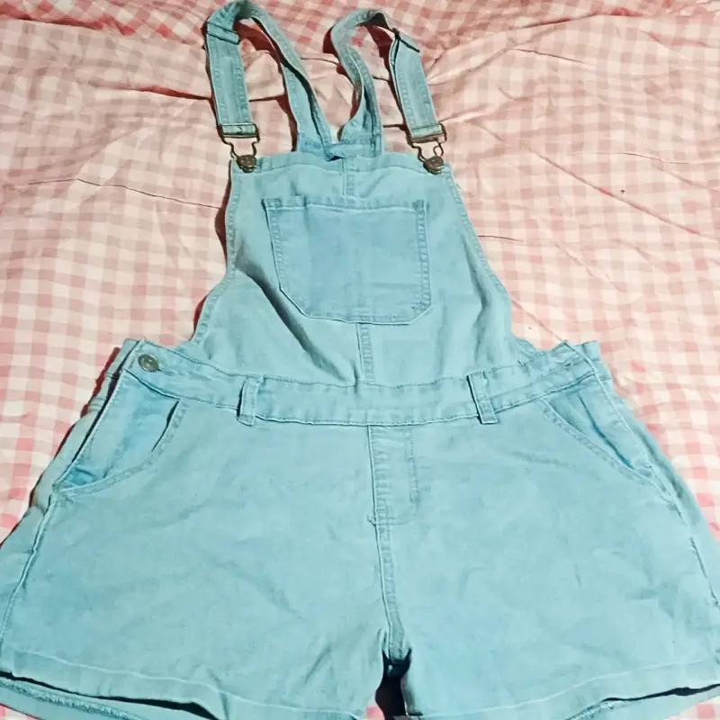 Jardinera de mezclilla azul para mujer