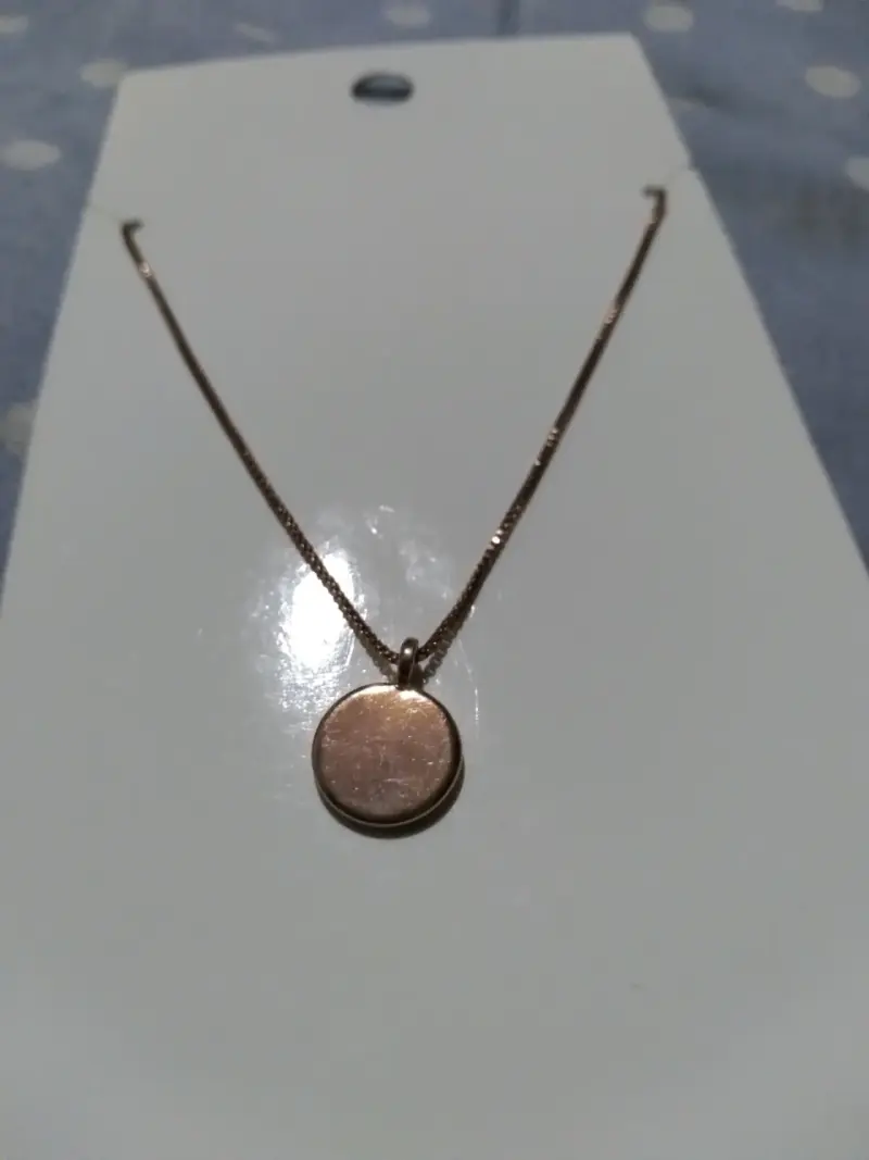 Collar con colgante redondo plateado - 2