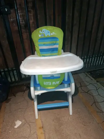 Silla de Comer Infantil Yamp Verde y Azul - miniatura 1