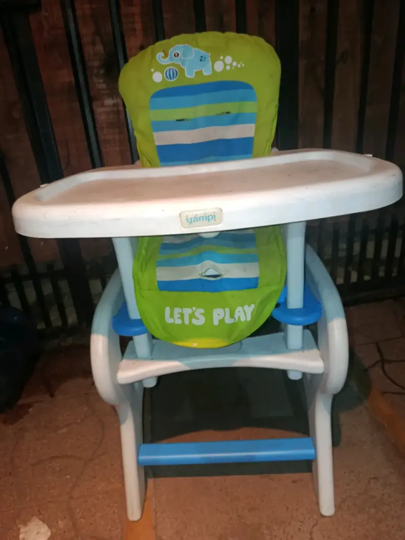 Silla de Comer Infantil Yamp Verde y Azul - 3