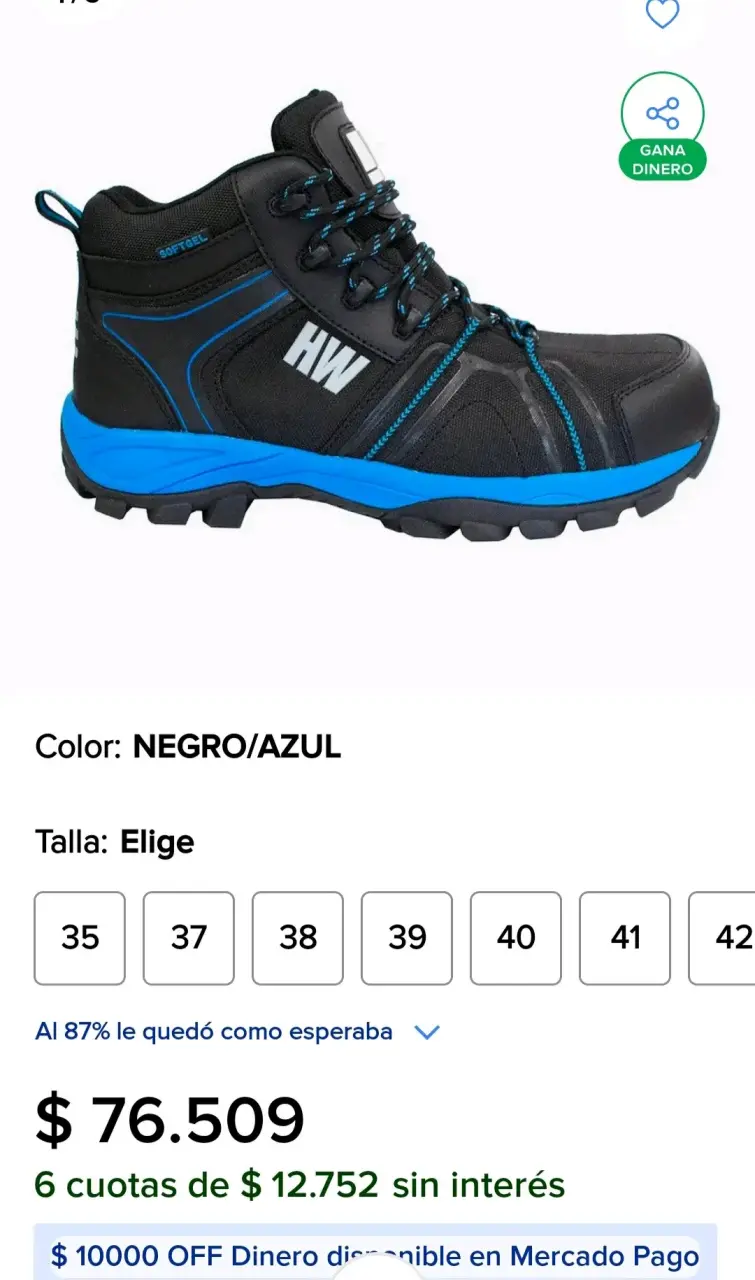 Botas de seguridad HW negras y azules con suela antideslizante - 5