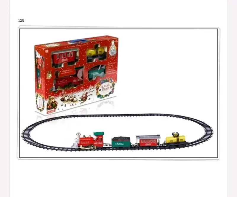 Tren de Juguete Clásico con Pista y Vagones