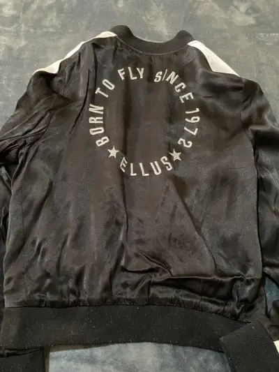 Chaqueta bomber negra Ellus con detalles plateados - miniatura 2
