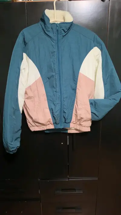 Chaqueta retro tricolor con forro polar - miniatura 1