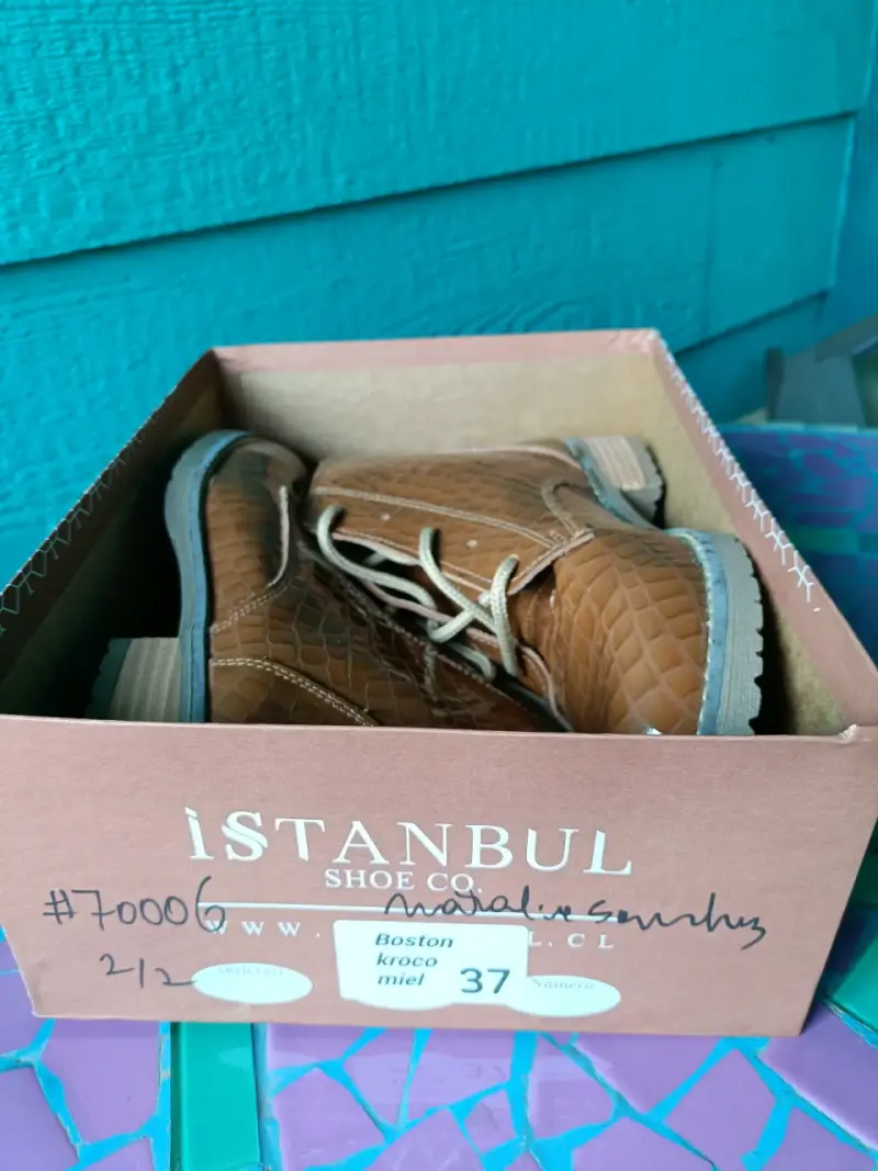 Botines de cuero marrón estilo cocodrilo Istanbul - 5