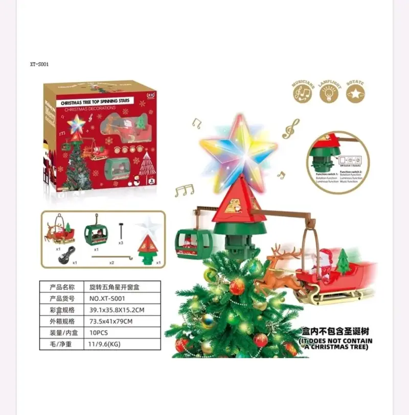 Estrella Giratoria para Árbol de Navidad con Música y Luces