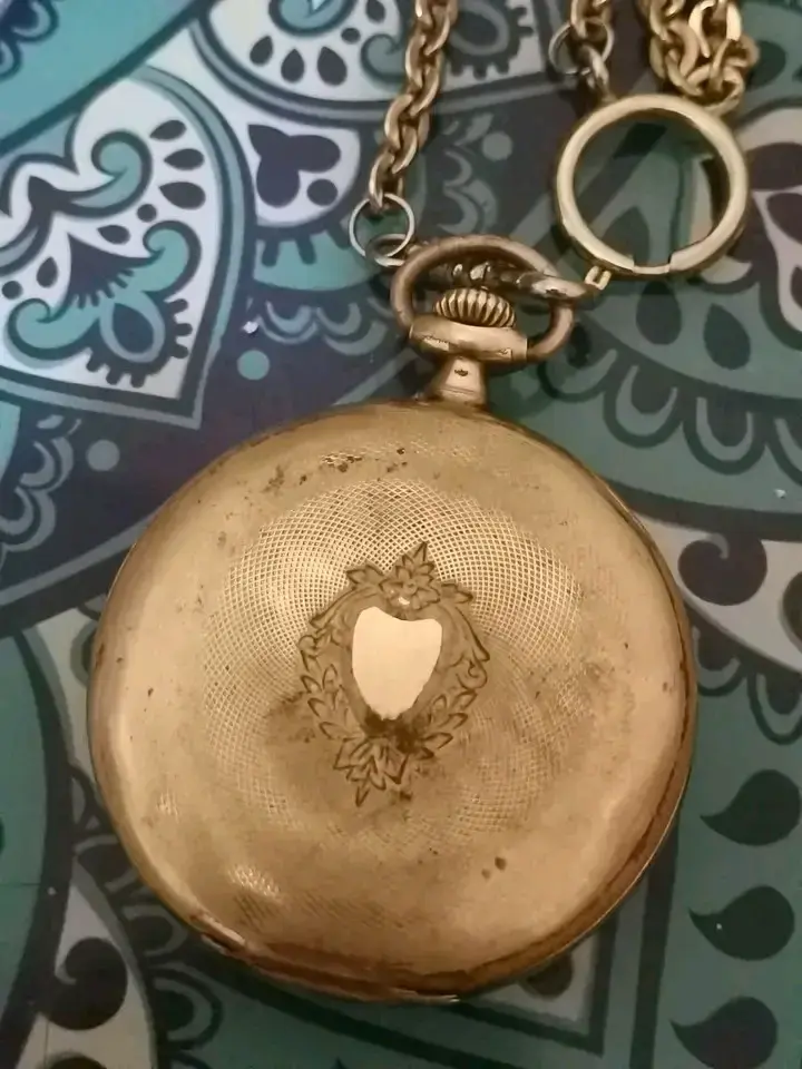 Reloj de Bolsillo Omega Antiguo con Cadena - 2