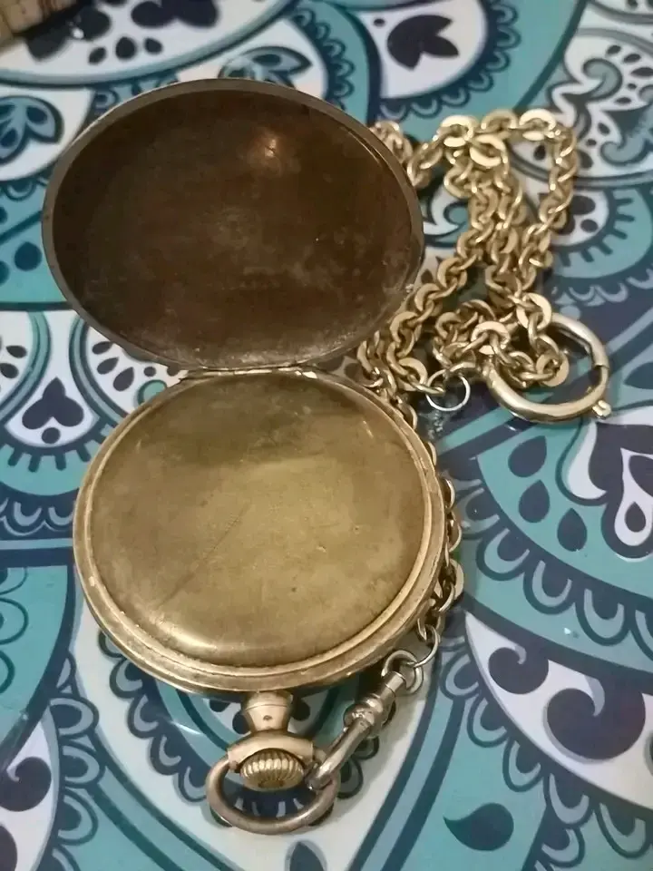 Reloj de Bolsillo Omega Antiguo con Cadena - 3