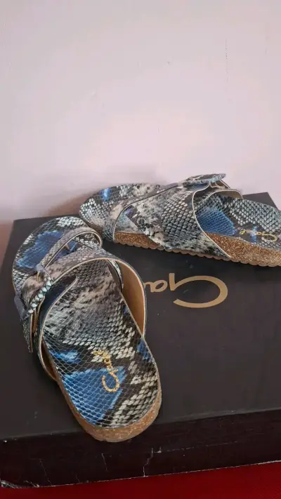 Sandalias de Cuero con Estampado de Serpiente - miniatura 3