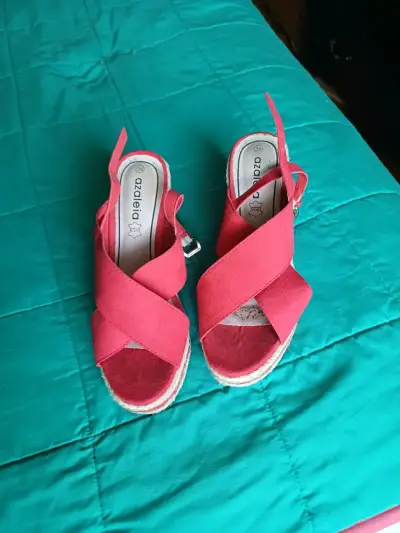 Sandalias de cuero rojas Azaleia talla 36 - miniatura 3