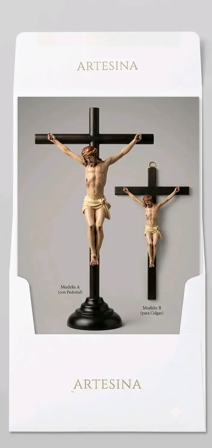 Crucifijo de Resina Artesina con Base - 2