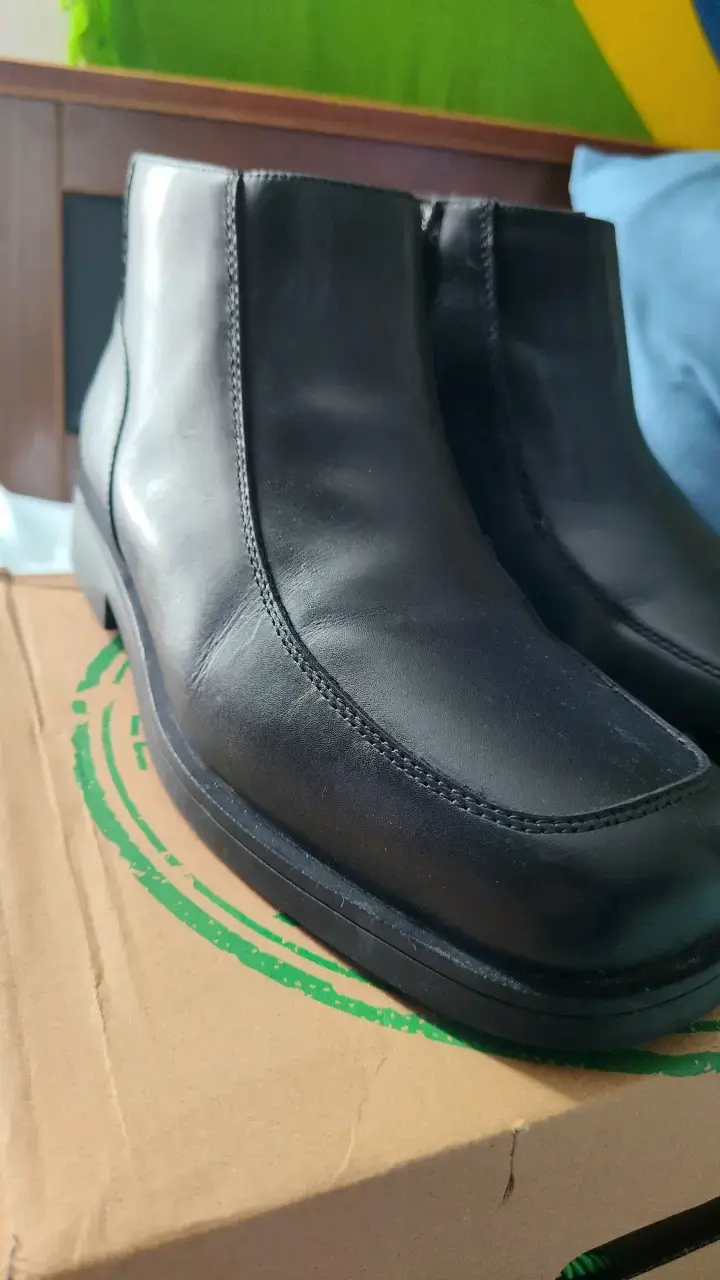 Botines de cuero negro para hombre - 4