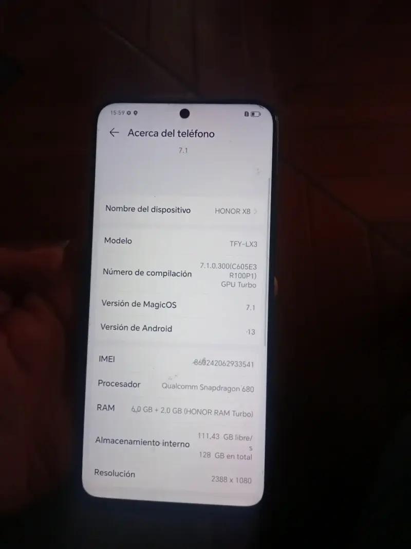 Smartphone Honor X8 con 128GB de almacenamiento - 4