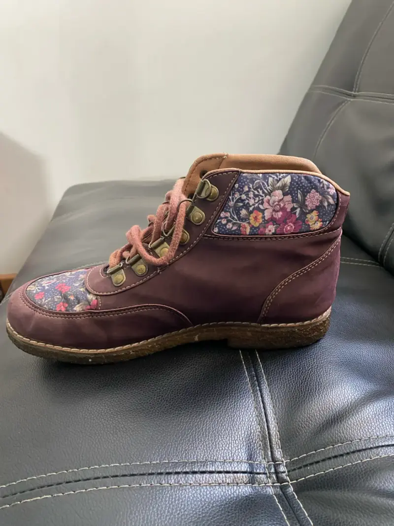 Botines de cuero florales para mujer marca Puro - 5