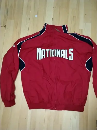 Chaqueta deportiva roja Nationals Majestic - miniatura 1