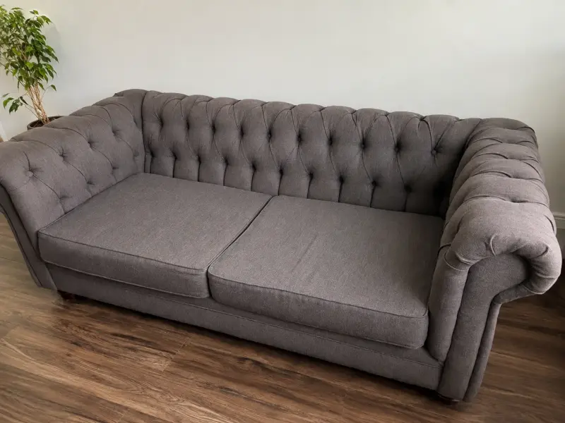 Sofá Chesterfield 3 Cuerpos Gris Oscuro - 3