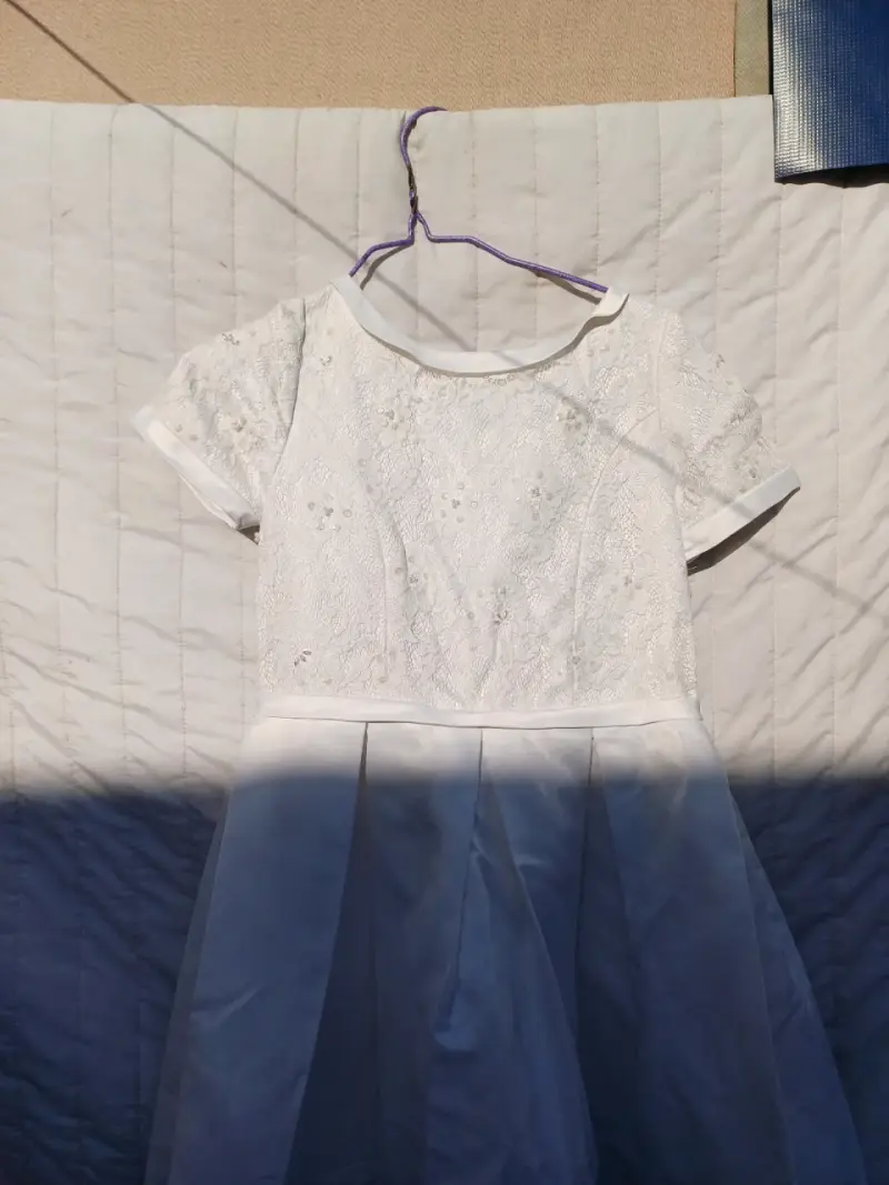 Vestido de comunión blanco con encaje - 2