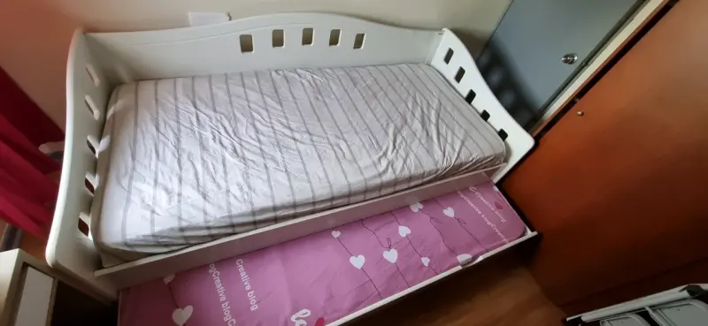 Cama nido infantil blanca con colchón - 2