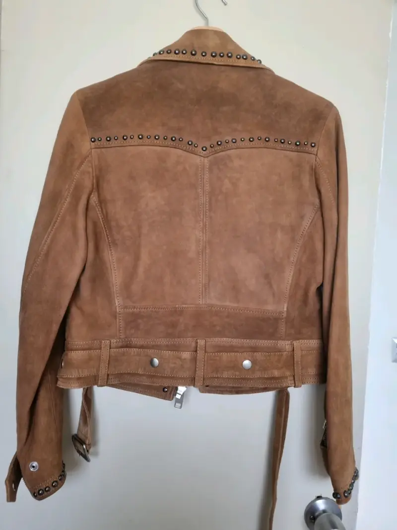 Chaqueta de cuero marrón con tachas Diesel - 3