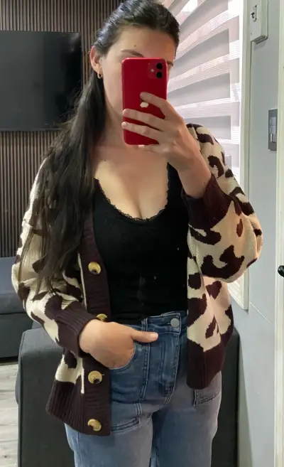 Sweter de lana con estampado animal print - miniatura 2