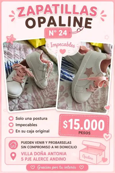 Zapatillas blancas de bebé con estrella rosa - miniatura 1