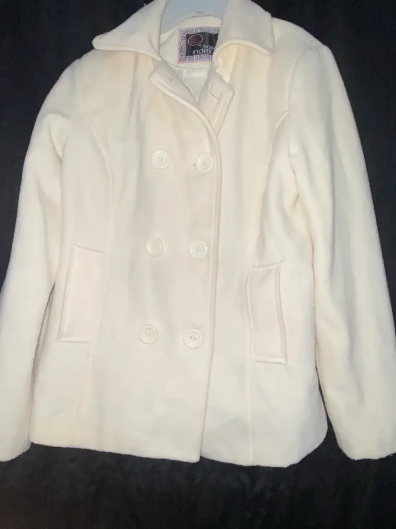 Abrigo blanco de lana Index talla XL - 1