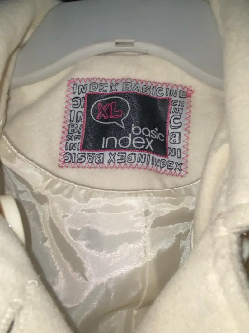 Abrigo blanco de lana Index talla XL - 2
