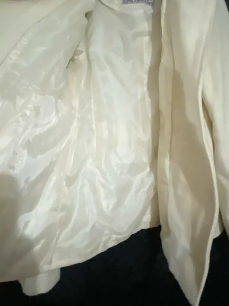 Abrigo blanco de lana Index talla XL - 3