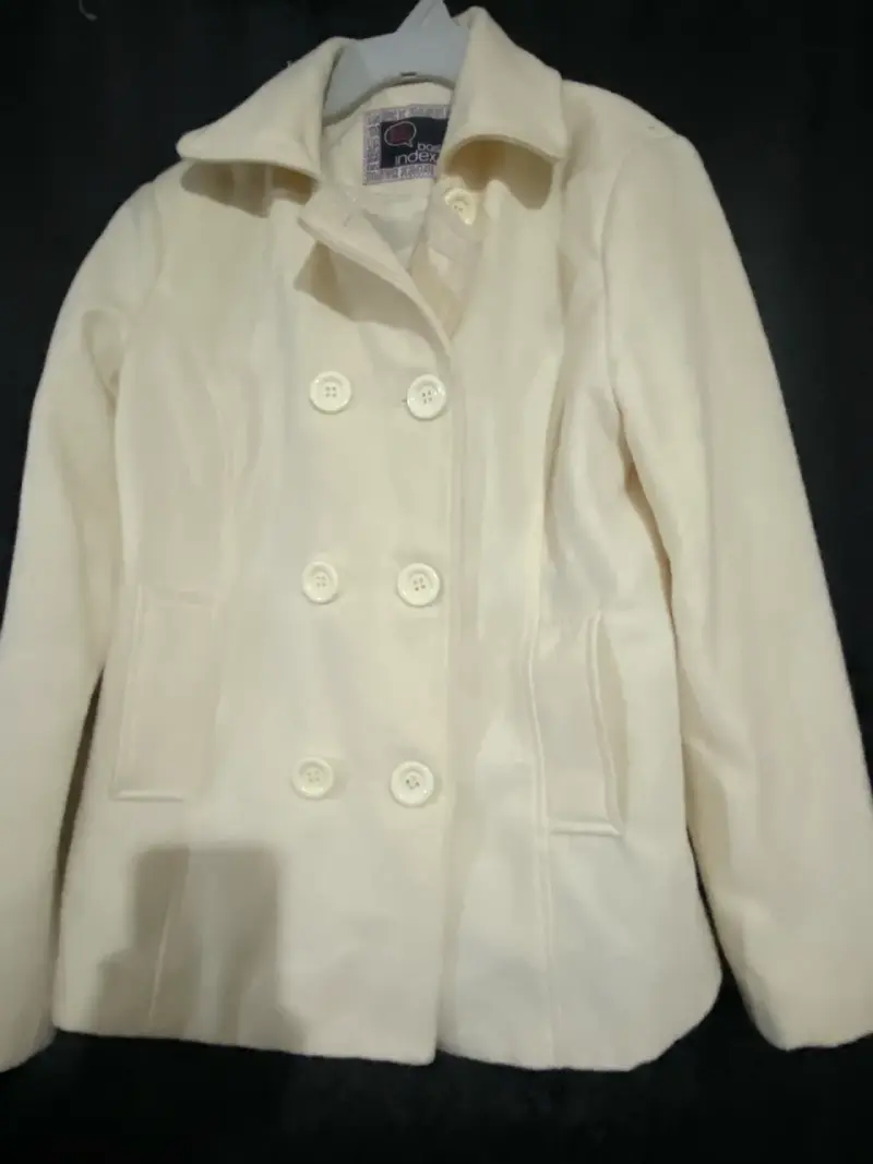 Abrigo blanco de lana Index talla XL - 4