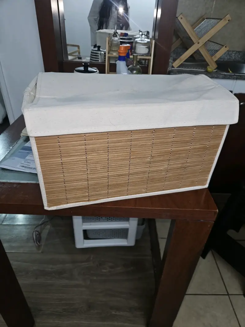 Caja organizadora de bambú con tapa - 1