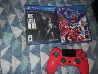 Consola PS4 con dos juegos y control rojo - miniatura 1