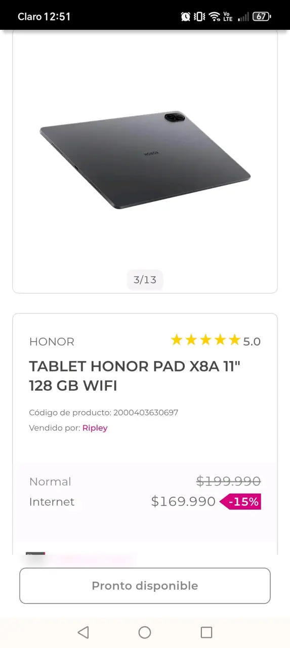 Tablet Honor Pad X8A 11 pulgadas 128 GB WiFi - 1
