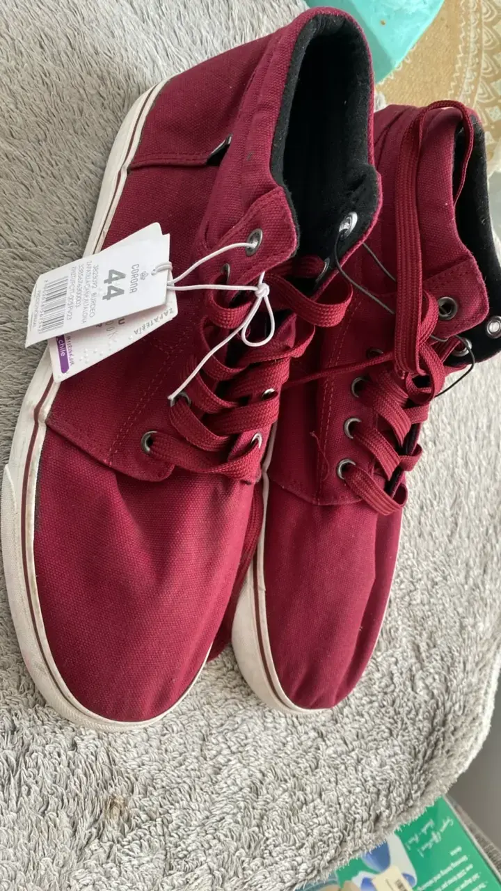 Zapatillas burdeos de lona talla 44 - 2