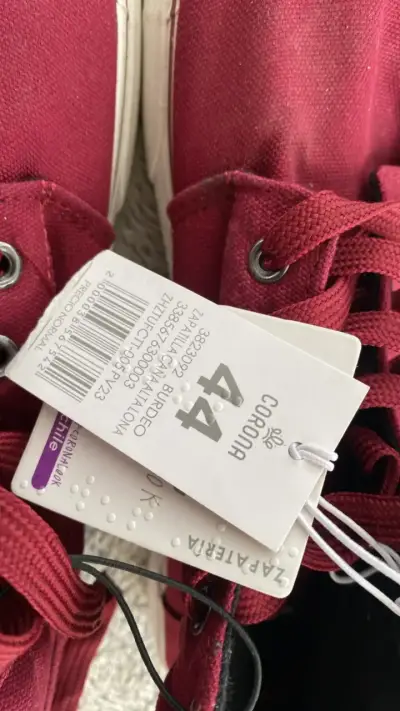 Zapatillas burdeos de lona talla 44 - miniatura 4
