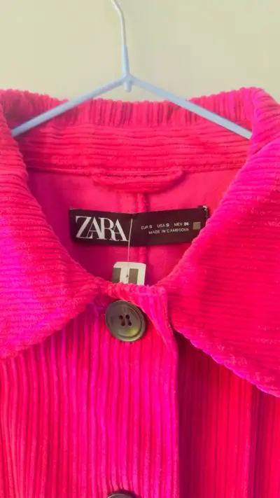 Chaqueta de pana fucsia Zara - miniatura 2