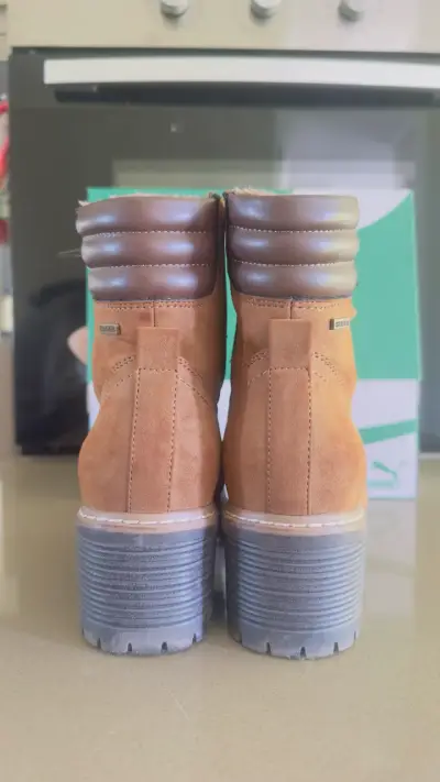 Botines de cuero camel con cierre lateral Azaleia - miniatura 2