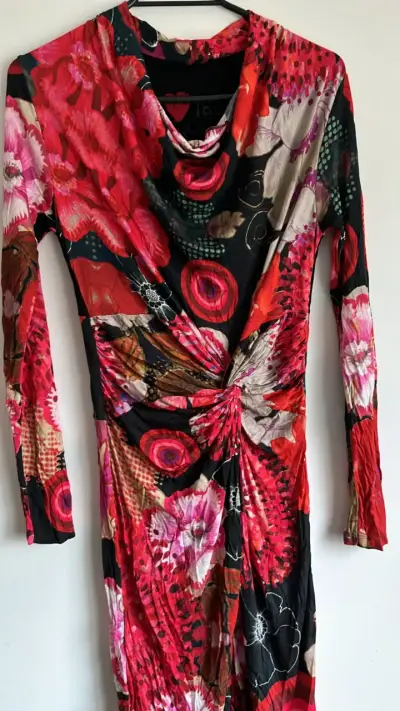 Vestido largo estampado desigual - miniatura 1