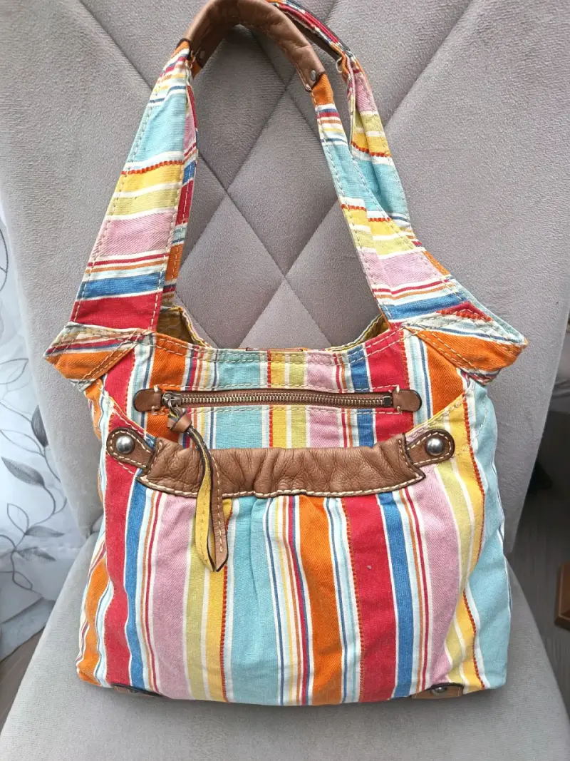 Bolso Fósil tela multicolor con detalles en cu - 1