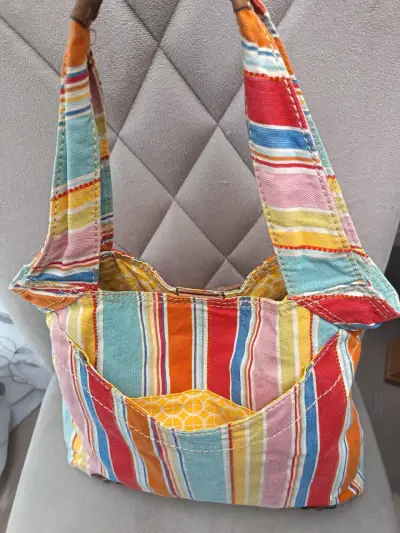 Bolso Fósil  tela  multicolor con detalles en cu - miniatura 2