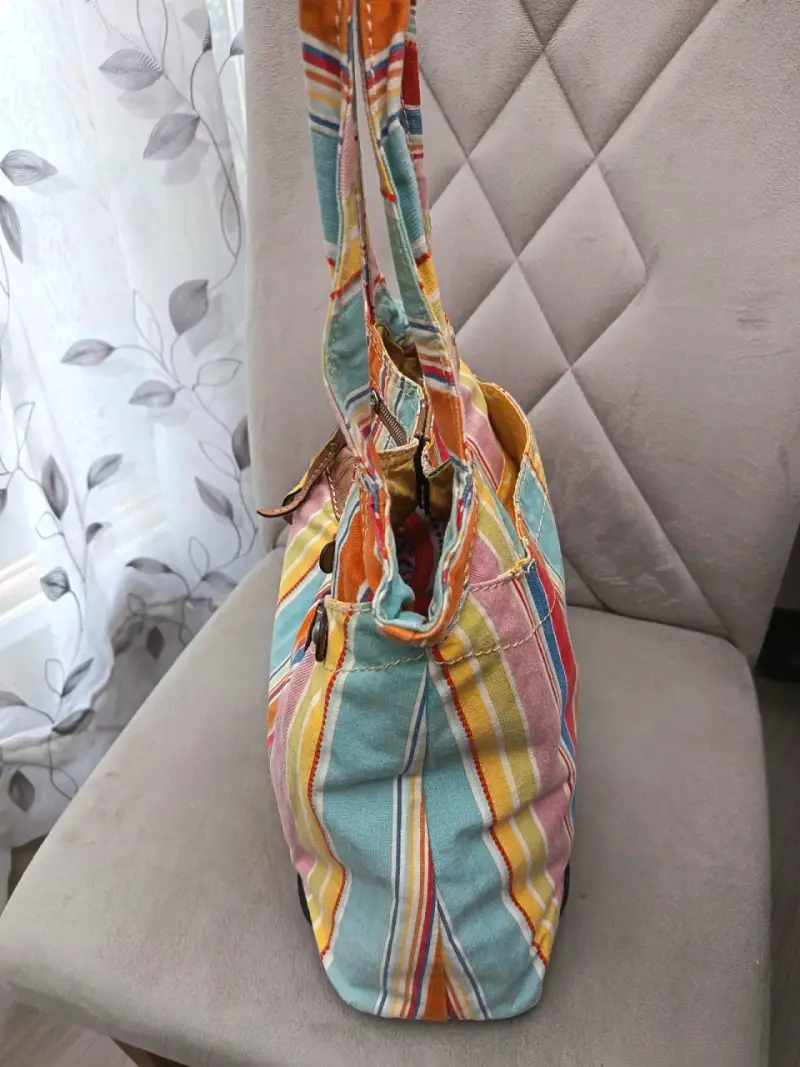 Bolso Fósil tela multicolor con detalles en cu - 3