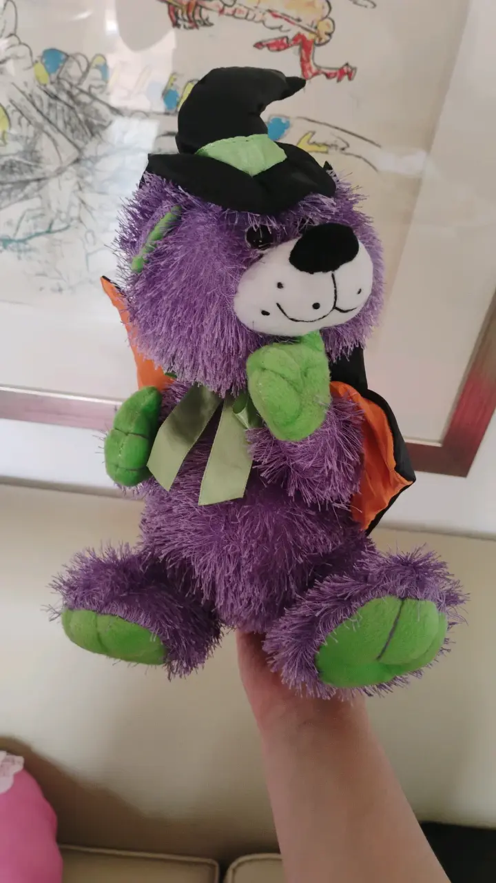Peluche de oso morado disfrazado de Halloween - 1