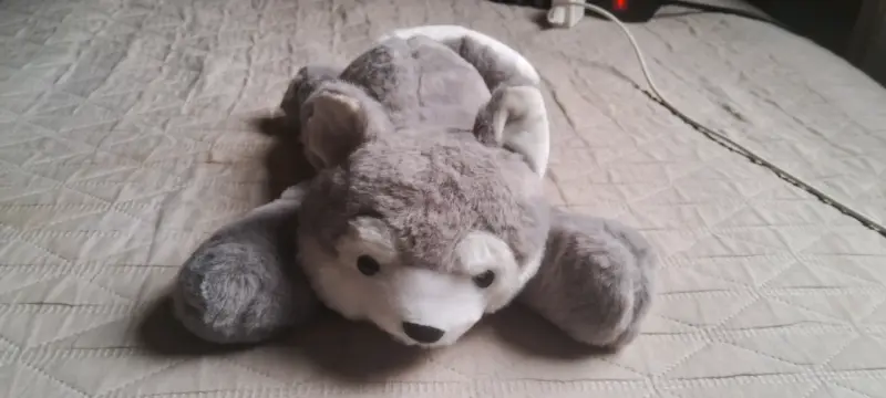 Peluche de Perrito Husky / Lobo Tumbado (Nuevo) - 2