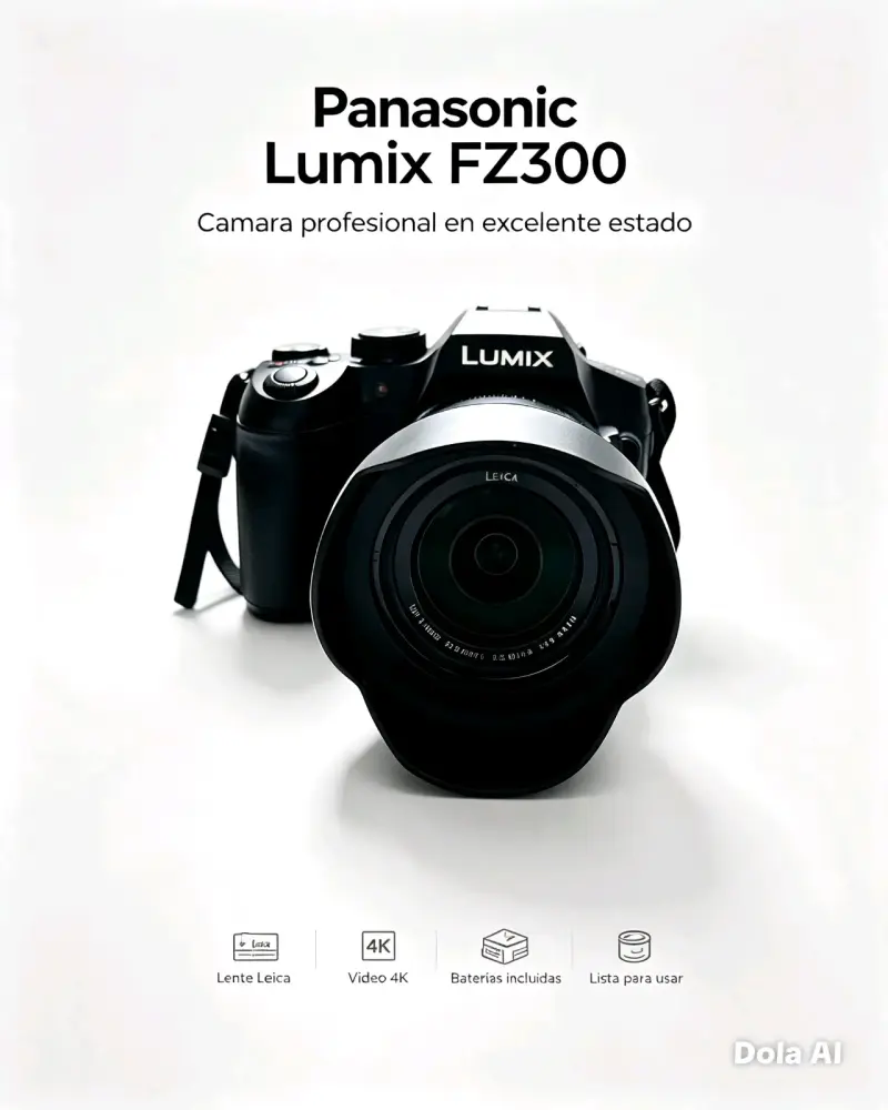 Cámara Panasonic Lumix FZ300 con lente Leica y video 4K - 1