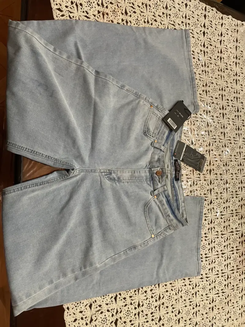 Jeans Wide Leg azul claro mujer - 4
