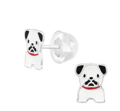 Aros de plata con diseño de perro - miniatura 2