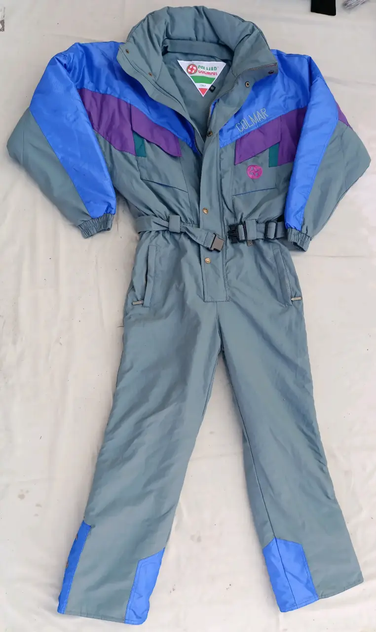 Traje de esquí vintage Colmar azul y morado
