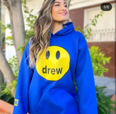 Polerón azul Drew con logo sonriente - miniatura 1